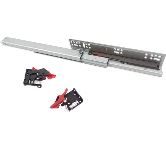 Изображение товара Направляющие скрытого монтажа Mont Blanc 300 мм, полного выдвижения Soft Close (2D клипса) c доводчиком упаковка 10 шт. 00-00012902