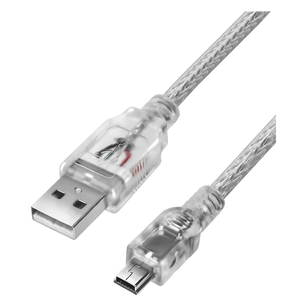 фото Кабель для зарядки gcr прозрачный usb mini, 1.0м vivumi1m5p-bb2s-1,0 m