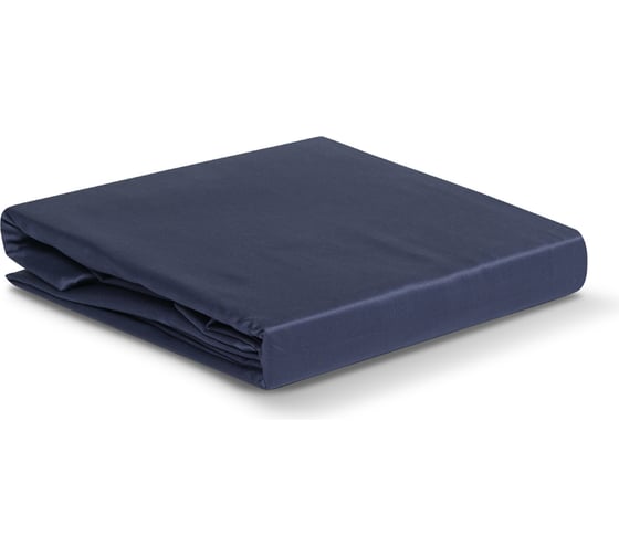 Изображение товара Простыня Tkano из сатина темно-синего цвета из коллекции Essential, 240x270 см TK19-SH0003