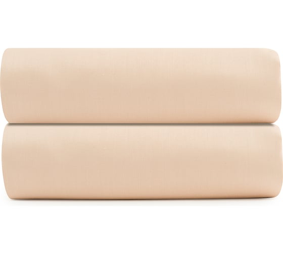 Изображение товара Простыня Tkano на резинке из сатина бежево-розового цвета из коллекции Essential, 160x200 см TK20-FS0019