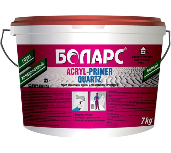 Изображение товара Грунт БОЛАРС АКРИЛ-ПРАЙМЕР КВАРЦ/ACRYL-PRIMER QUARZ, 2100, 7 кг 00000007643