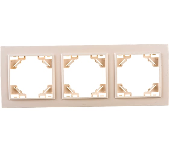 Изображение товара Рамка STEKKER трехместная горизонтальная, серия Эрна, слоновая кость, PFR00-9003-02 39242