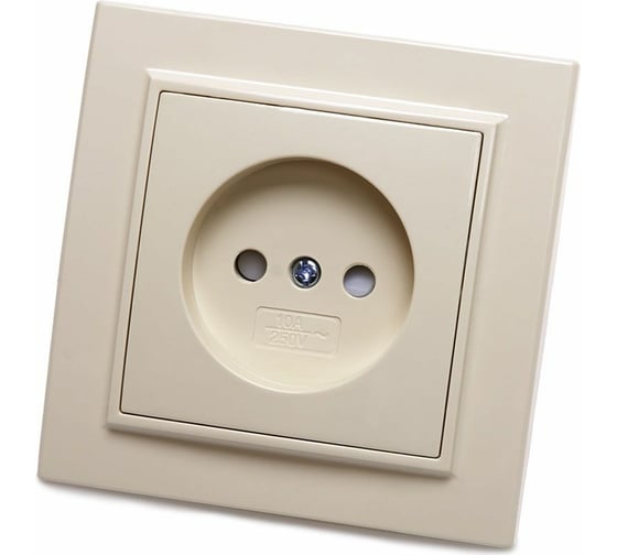 Изображение товара Розетка STEKKER 1-местн.б/з 220В 10А с защитн. шторкой серия Эрна слоновая кость PST10-9009-02 39235