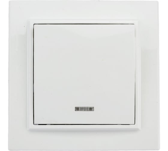 Изображение товара Выключатель STEKKER 1-клавишный c индикатором, 220V, 10А, серия Эрна, белый, PSW10-9001-01 39041