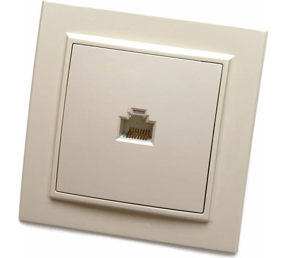 Изображение товара Компьютерная розетка STEKKER 1-местная RJ-45, серия Эрна, слоновая кость, PST00-9007-02 39233