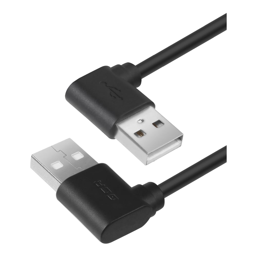 фото Угловой левый кабель usb 2.0 gcr 0.5м для подключения пк чёрный vivauim5am-bb2s-0.5m