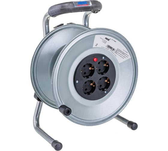 Изображение товара Катушка без провода HEDI металлическая 4 розетки D=255мм термозащита K1S000T