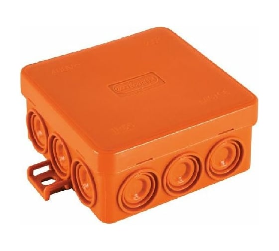 Изображение товара Огнестойкая коробка Экопласт JBL085 E110, о/п 85х85х38, 12 выходов, IP55, 4P, цвет оранжевый 43765HF