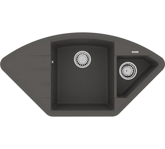 Изображение товара Мойка кухонная из кварцгранита Lemark IRKANA 980 серый шёлк, комплектация: крепеж, сливная арматура с переливом в комплекте 9910047