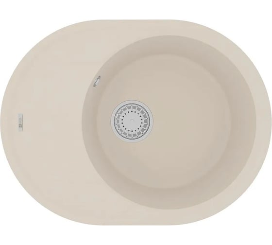 Изображение товара Мойка кухонная из кварцгранита Lemark LACHA 620 шампань, комплектация: крепеж, сливная арматура с переливом в комплекте 9910054