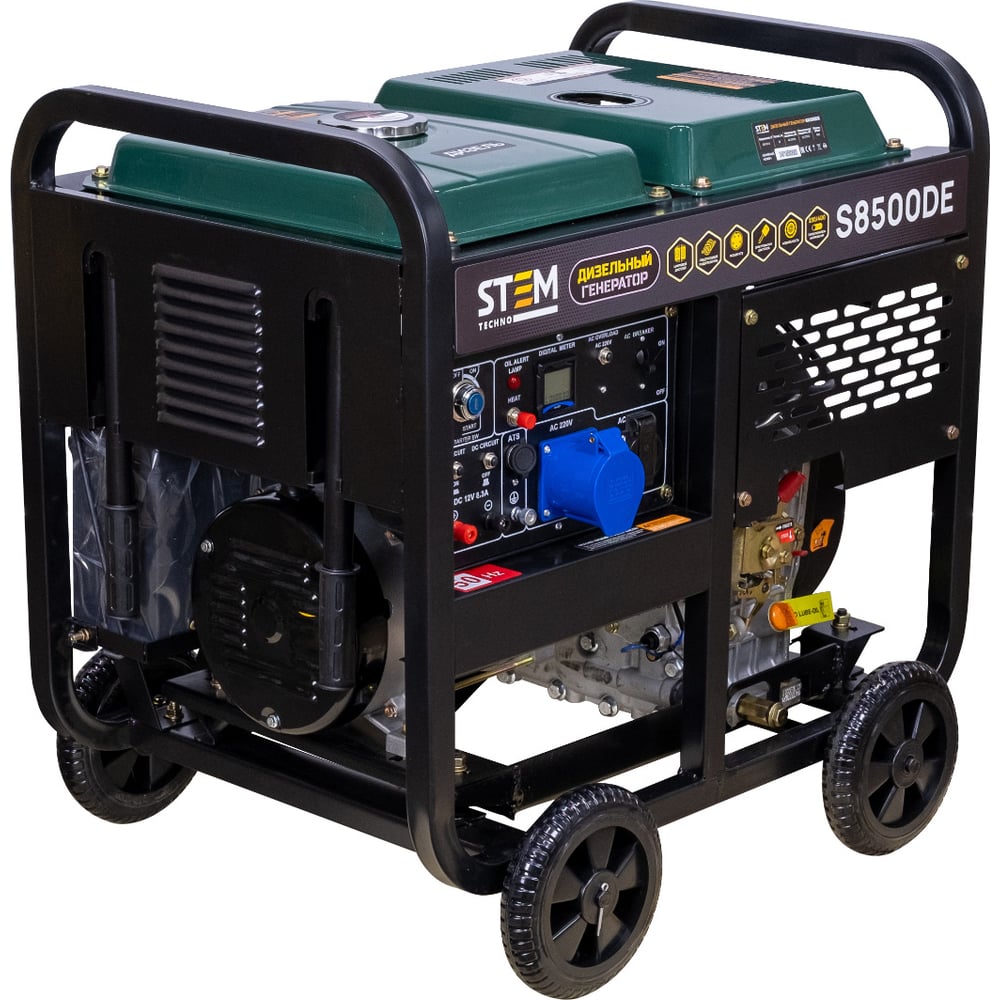 Изображение товара Дизельный генератор STEM Techno S8500DE 8,5 кВт с электростартером дисплеем и подогревом