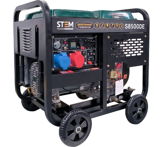 Изображение товара Дизельный генератор STEM Techno S8500DE 8,5 кВт, электростартер, дисплей, подогрев, АВР ГЕН030
