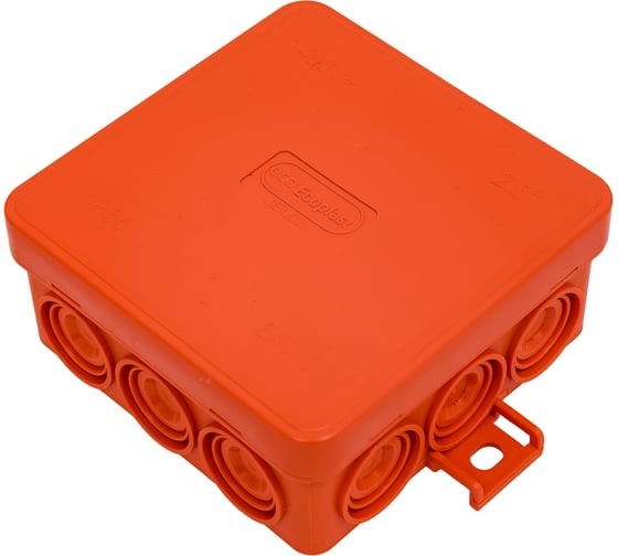 Изображение товара Огнестойкая коробка Экопласт JBL085 E110, о/п 85х85х38, 12 выходов, IP55, 4P, цвет оранжевый 43155HF