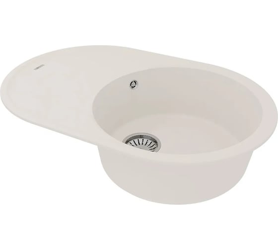 Изображение товара Мойка кухонная из кварцгранита Lemark LACHA 760 жасмин, комплектация: крепеж, сливная арматура с переливом в комплекте 9910058