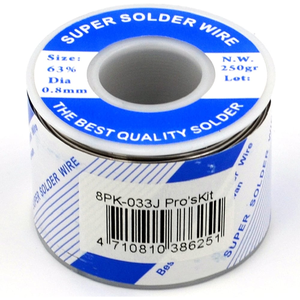 Изображение товара Припой Pro'sKit 8PK-033J 0.8 мм 250 г для пайки электроники и монтажных работ