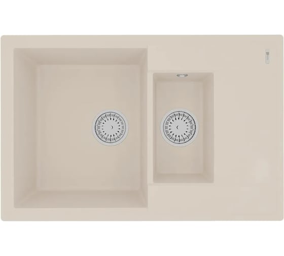 Изображение товара Мойка кухонная из кварцгранита Lemark RAMZA 760 шампань, комплектация: крепеж, сливная арматура с переливом в комплекте 9910042