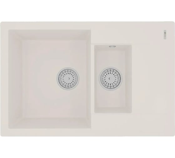 Изображение товара Мойка кухонная из кварцгранита Lemark RAMZA 760 жасмин, комплектация: крепеж, сливная арматура с переливом в комплекте 9910040