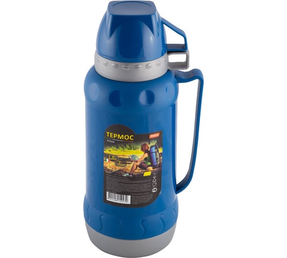 Изображение товара Термос Mallony ACQUA в пластиковом корпусе со стеклянной колбой, 1.8 л, 2 чашки 008240