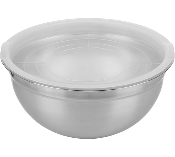 Изображение товара Миска Mallony Amarena 4.3 л, из нержавеющей стали с пластиковой крышкой, смешанная полировка корпуса 00 7019