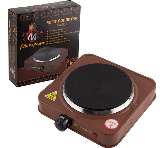 Изображение товара Электроплитка Матрёна МА-061, коричневый, блин 006057
