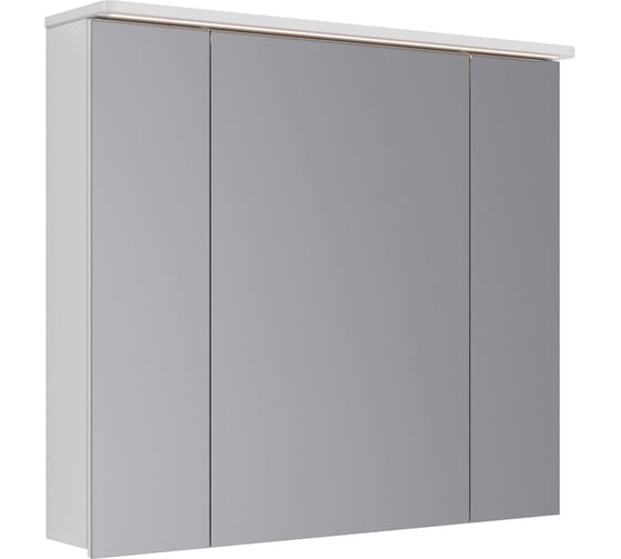 Изображение товара Шкаф зеркальный Lemark ZENON белый глянец, 90x80 см, 3-х дверный, с козырьком-подсветкой, с розеткой, LM90ZS-Z