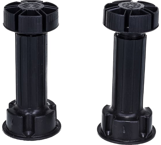 Изображение товара Цокольная ножка Tech-Krep/Zitar Н100 /95-125/ мм черная комплект 2 штуки с клипсой 129970