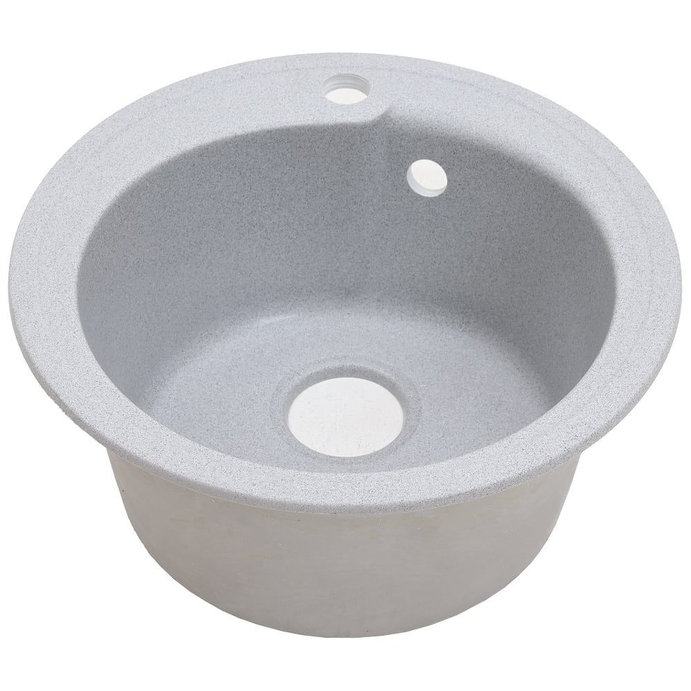 Изображение товара Кухонная мойка из искусственного камня Alcora Рондо круглая темно-серого цвета