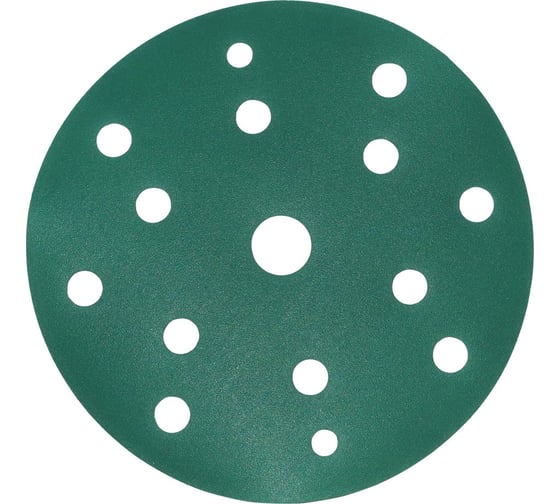 Изображение товара Круги шлифовальные CERAMAX 150 мм GREEN FILM 15 отверстий, P80, 50 шт. 1CRX1136
