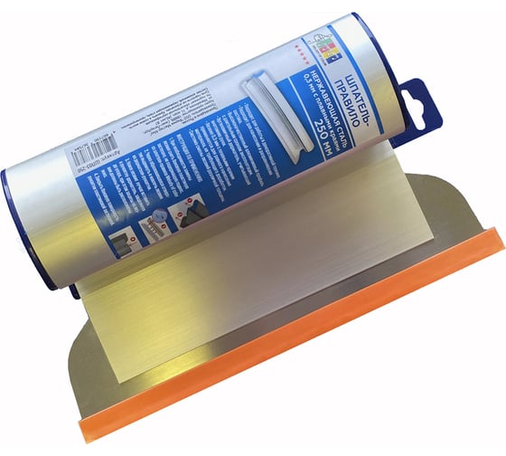 Изображение товара Шпатель-правило МЕЛОДИЯ ЦВЕТА 250 мм, со сменным лезвием, нержавеющая сталь 0,3мм ШП03-250