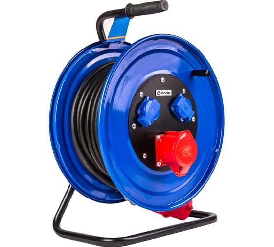 Изображение товара Промышленный удлинитель Атлант КГ 5х2,5 30м на катушке (1х380В 32А/2х220В 16А) 40202