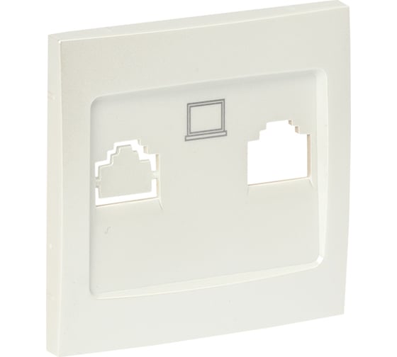 Изображение товара Лицевая панель розетки EKF PROxima Валенсия RJ-45, 1-местная, жемчуг ESK01-L-035-50