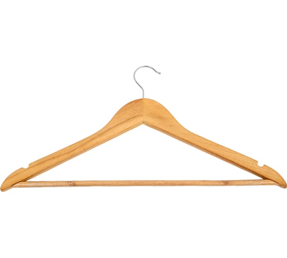 Изображение товара Деревянная вешалка с перекладиной Рыжий кот W2-PA с антискользящим резиновым покрытием 311367