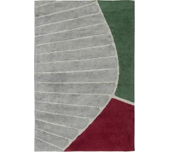 Изображение товара Ковер из хлопка с рисунком Tea plantation серого цвета из коллекции Terra Tkano 160x230 см TK22-DR0011