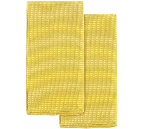 Изображение товара Набор из двух кухонных вафельных полотенец горчичного цвета из коллекции Essential Tkano 50x70 см TK22-TT0005