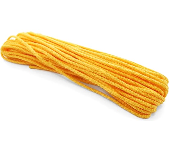 Изображение товара Вязаный полипропиленовый шнур с сердечником Политех цветной, диаметр 3 мм, 20 м, 3.1 ктекс, 50 кгс 8001031