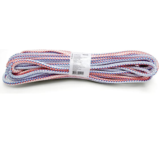 Изображение товара Вязаный полипропиленовый шнур с сердечником Политех цветной, диаметр 8 мм, 20 м, 23 ктекс, 140 кгс 8001081