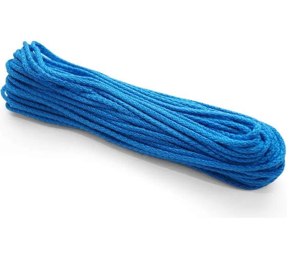 Изображение товара Вязаный полипропиленовый шнур с сердечником Политех цветной, диаметр 4 мм, 20 м, 4.3 ктекс, 60 кгс 8001040