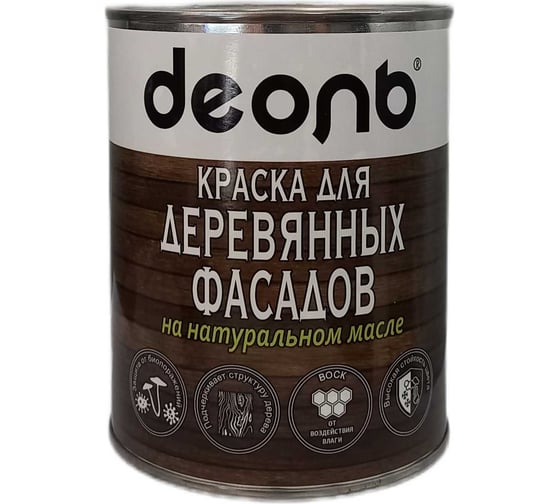 Изображение товара Краска для деревянных фасадов Деоль на натуральном масле Шафран полуматовая 0,75л 00032706