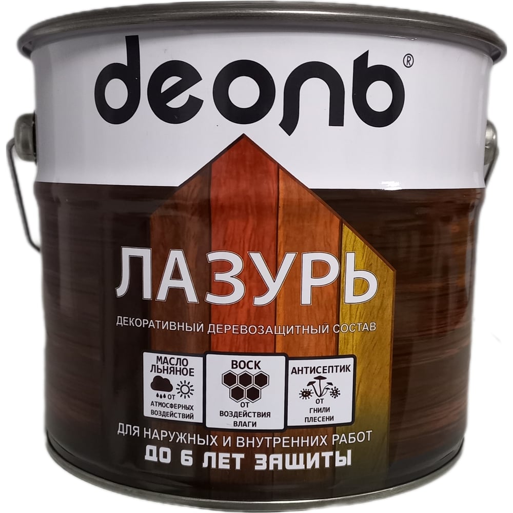 Изображение товара Лазурь декоративная Деоль пепельная полуглянцевая 2,7л