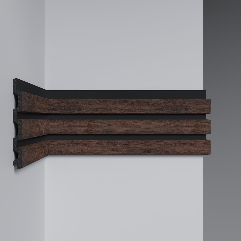 Изображение товара 3D панель для стен и потолков Decomaster D316-81D коричневая 122x12x2900 мм