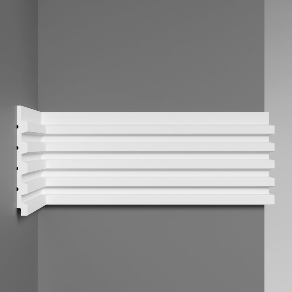 Изображение товара Декоративная панель D317/11 122x12x2900 мм белая для стен и потолков