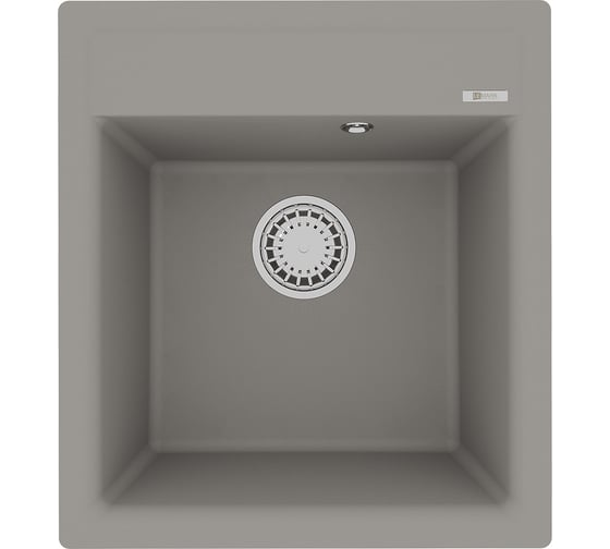 Изображение товара Мойка кухонная из кварцгранита Lemark HANKA 450 цвет: грей, комплектация: крепеж, сливная арматура с переливом арт. 9910009