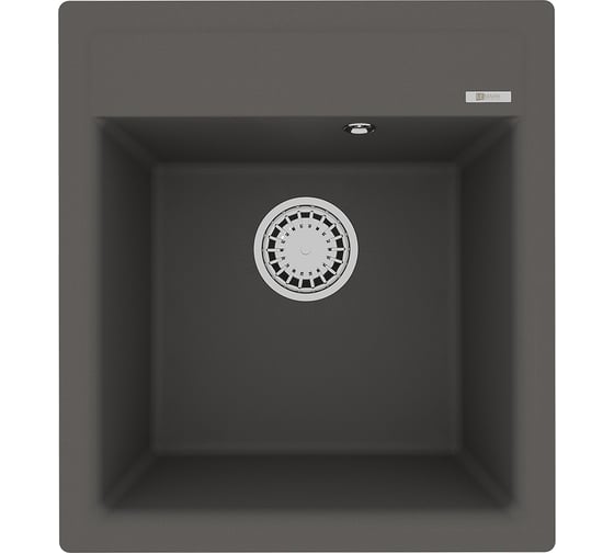 Изображение товара Мойка кухонная из кварцгранита Lemark HANKA 450 цвет: серый шёлк, комплектация: крепеж, сливная арматура с переливом арт. 9910011