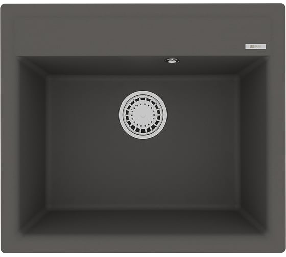 Изображение товара Мойка кухонная из кварцгранита Lemark HANKA 570 цвет: серый шёлк, комплектация: крепеж, сливная арматура с переливом арт. 9910017