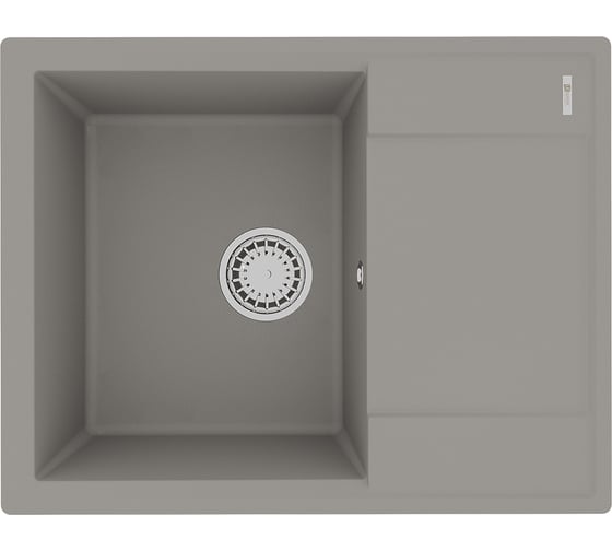 Изображение товара Мойка кухонная из кварцгранита Lemark IMANDRA 640 цвет: грей, комплектация: крепеж, сливная арматура с переливом арт. 9910021