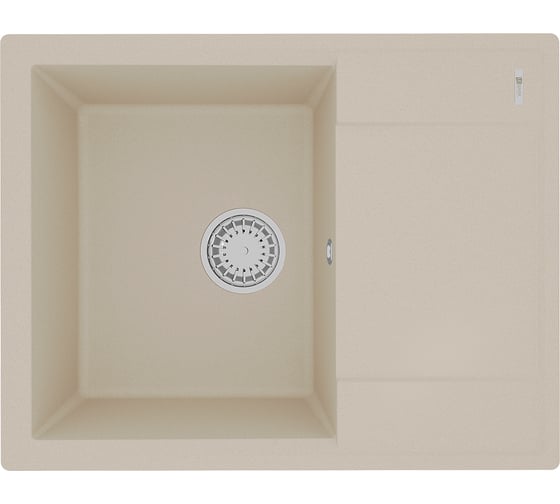 Изображение товара Мойка кухонная из кварцгранита Lemark IMANDRA 640 цвет: бежевый, комплектация: крепеж, сливная арматура с переливом арт. 9910020