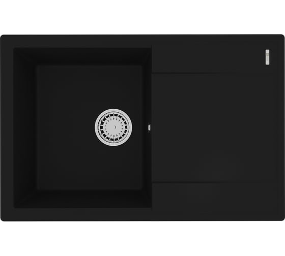 Изображение товара Мойка кухонная из кварцгранита Lemark IMANDRA 760 цвет: антрацит, комплектация: крепеж, сливная арматура с переливом арт. 9910025