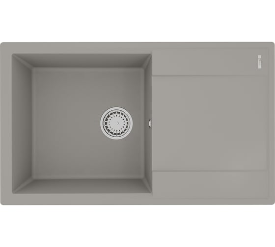 Изображение товара Мойка кухонная из кварцгранита Lemark IMANDRA 840 цвет: грей, комплектация: крепеж, сливная арматура с переливом арт. 9910033