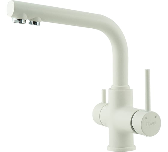 Изображение товара Смеситель для кухни Lemark COMFORT с подключением к фильтру питьевой воды, высота излива 24 см, длина 21 см, латунь/жасмин LM3061PJS
