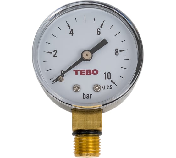 Изображение товара Манометр радиальный TEBO 0-10 бар 50мм НАР 1/4" T-АБ.М.503.14.10.CN